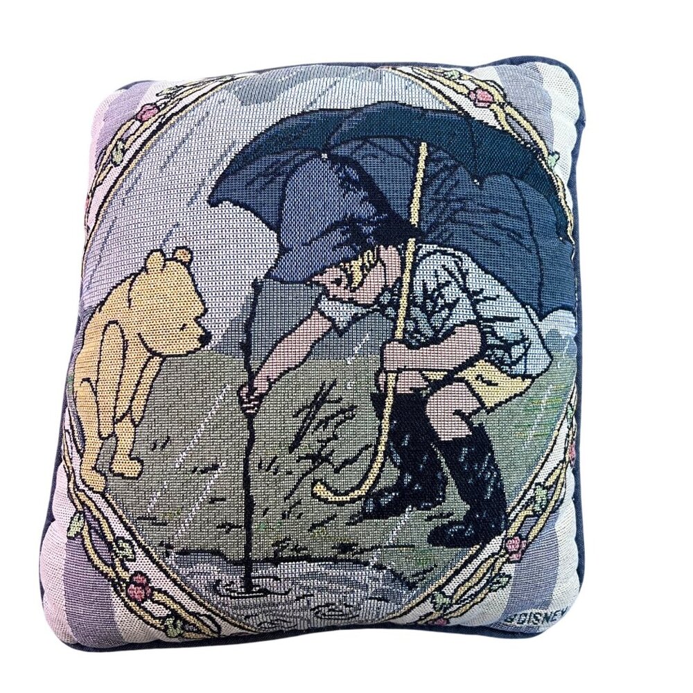 Rare Disney Winnie The Pooh Decorative Throw Pillow Featuring Christopher Robin
